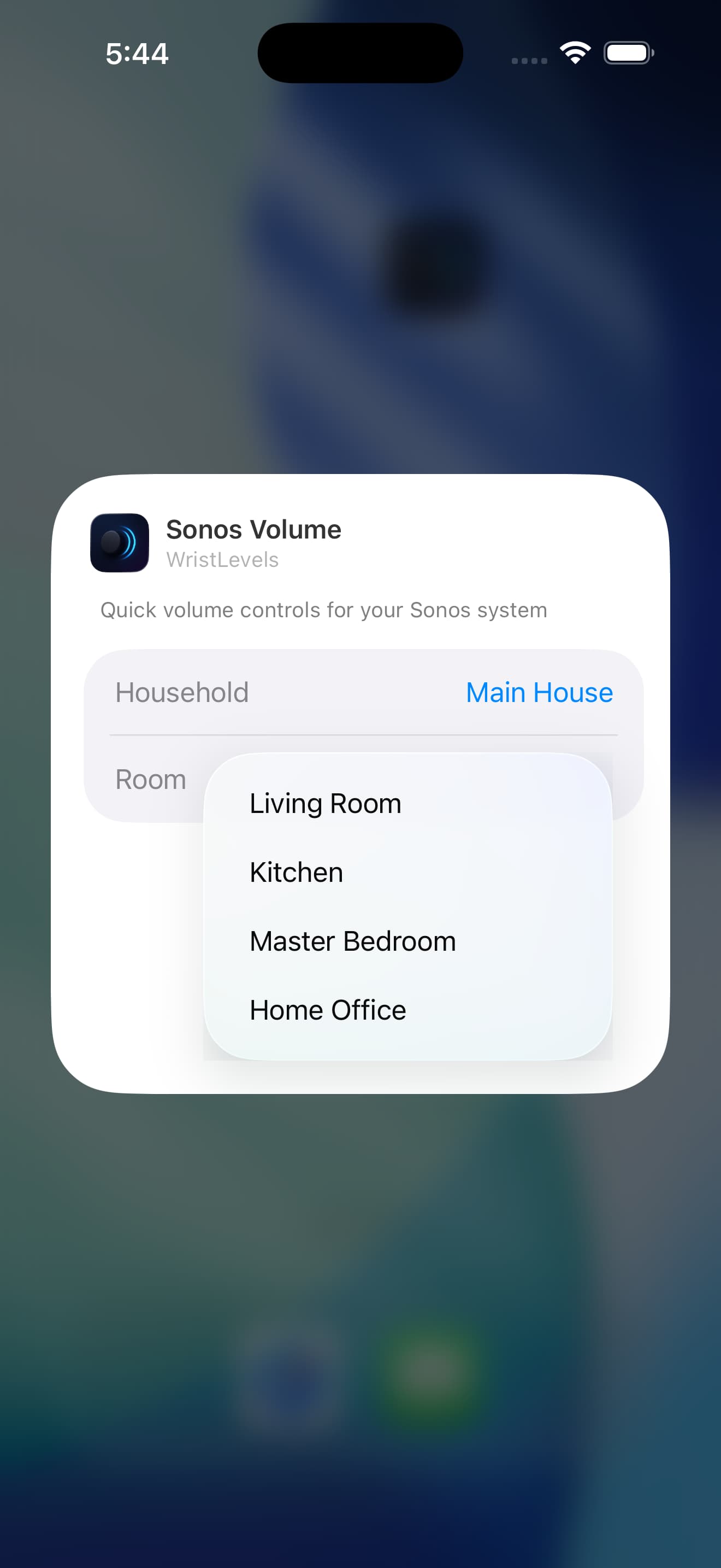Widget speaker select